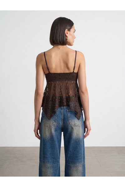 Dilvin 32768 Strappy Lace Top