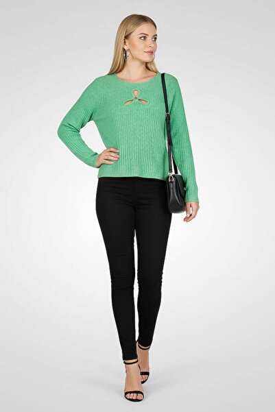 ASOS Women Round Neck Knitted Long Sleeve Sweater, Green