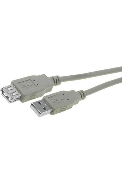 VCOM Καλώδιο Cu202-1.5m USB A αρσενικό σε USB A θηλυκό, 1,5μ, Γκρι, με επινικ...