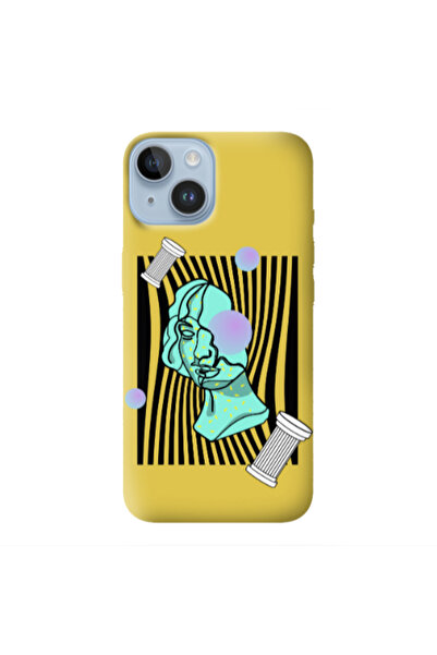Other Apple iPhone 14 Plus Columns Yellow Colored Silicone TPU Θήκη