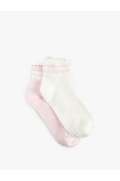 Koton Striped Ruffle Detailed 2-Piece Sock Set
