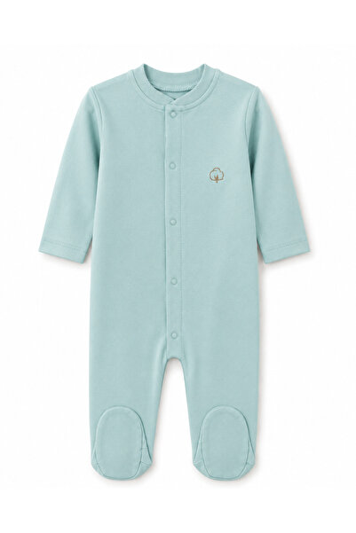 FYB Baby Sleep and Play Romper with Booties and Snap Fasteners, 100% Cotton