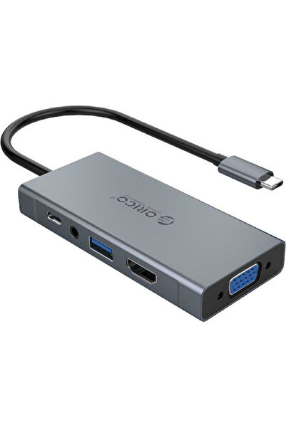 Orico MC-U501P USB-C Σταθμός Σύνδεσης με HDMI 4K, PD και Υποστήριξη για 2 Οθό...