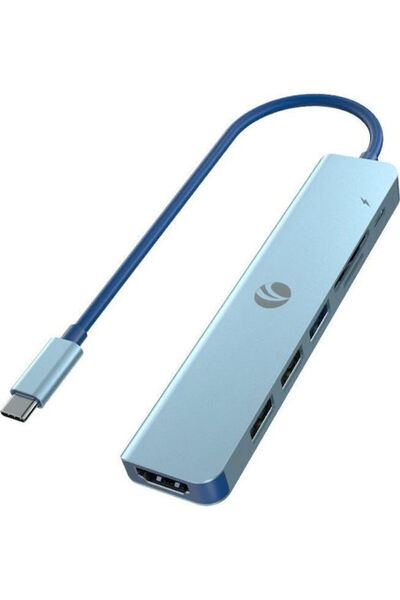 VCOM 7-σε-1 Σταθμός σύνδεσης USB-C με HDMI 4K, PD, Ethernet, Ασημί