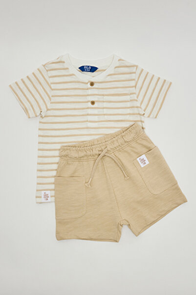 R&B Striped T-Shirt & Shorts Set