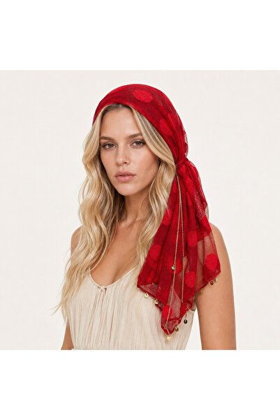 Bukiro Red Polka Dot Lace Multi-Purpose Bandana Scarf & Neck Scarf |   Adjust...
