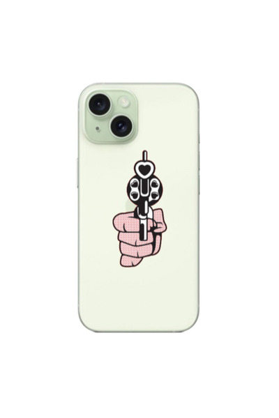 Other Apple iPhone 15 Plus Heart gun Transparent Silicone TPU Θήκη