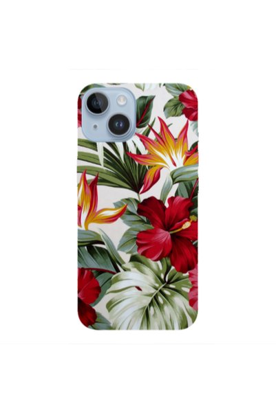 Other Apple iPhone 14 laves and flowers Transparent Silicone TPU Θήκη