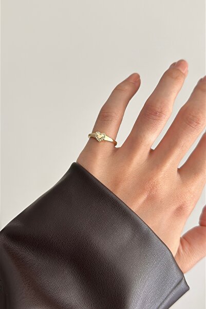 Okko Store Mini Stone Heart Pinky Ring