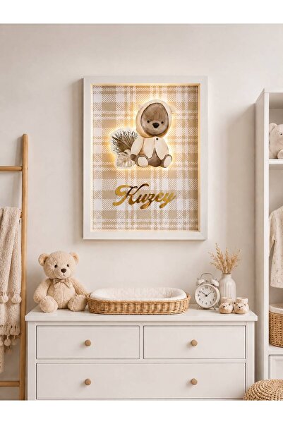 Bonika Çerçeveli Bebek Figürlü Ledli Bebek Kapı Süsü - Hastane Bebek Kapı Süsü