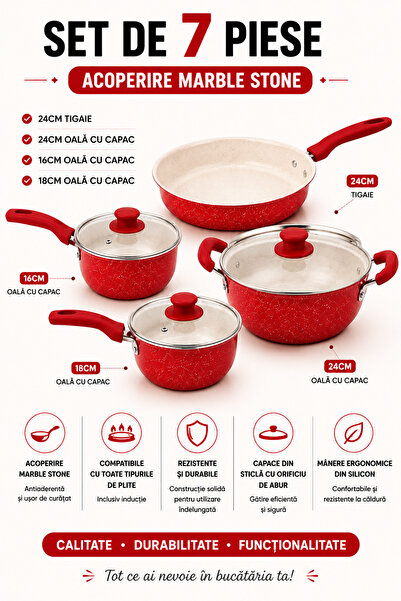 Wove HomeRoy – 7 Piece Pot and Pan Top Bottom Set