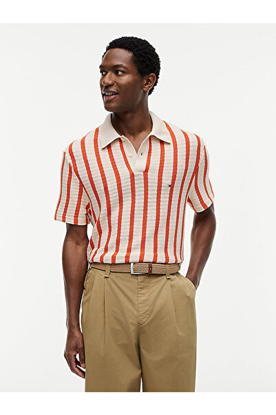 Tommy Hilfiger Men's Open Knit Relaxed Fit Polo T-Shirt