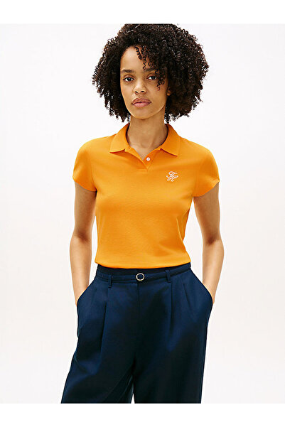 Tommy Hilfiger تي شيرت بولو نسائي نحيف من نوع TH