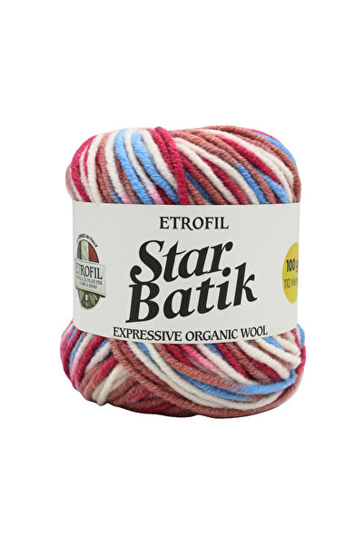 Etrofil Star Batik Knitting Yarn Fuchsia White Blue Dusty Rose 75% Premium Ac...
