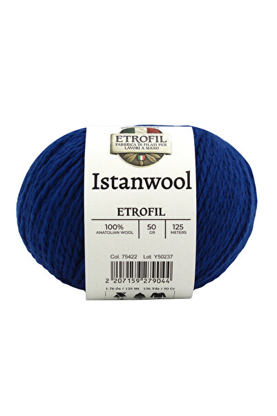 Etrofil Fir de tricotat Istanwool, albastru închis, 100% lână turcească, 50g ...
