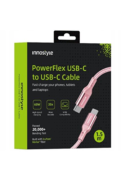 Innostyle Cablu USB-C Încărcare Rapidă Pentru iPhone Samsung 3A 60W Kevlar 2M
