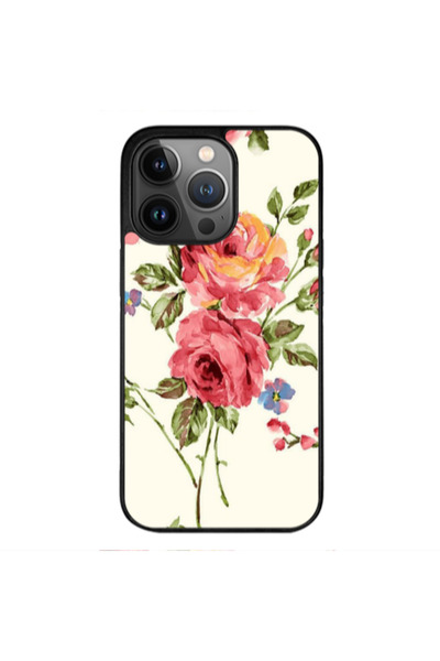 Other Apple iPhone 12 Pro Max Violet and rose Black Glossy Θήκη