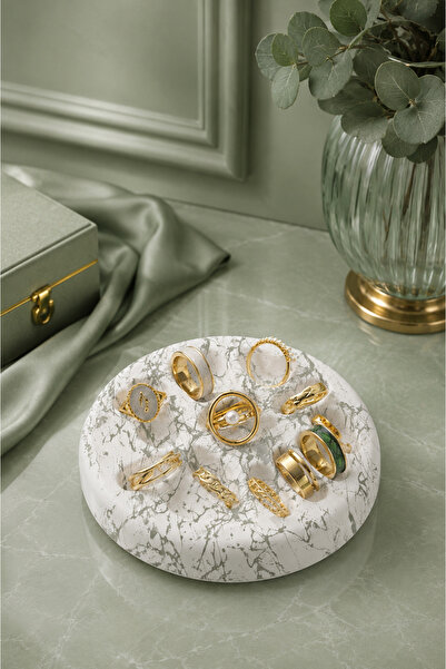 betonmall Decorative Ring and Earring Stand |   Handmade Concrete Jewelry Tra...