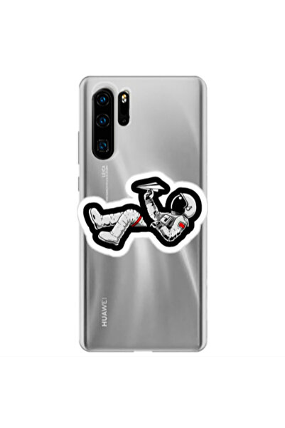 Other Huawei P30 Pro Astronaut flies a plane Transparent Silicone TPU Θήκη