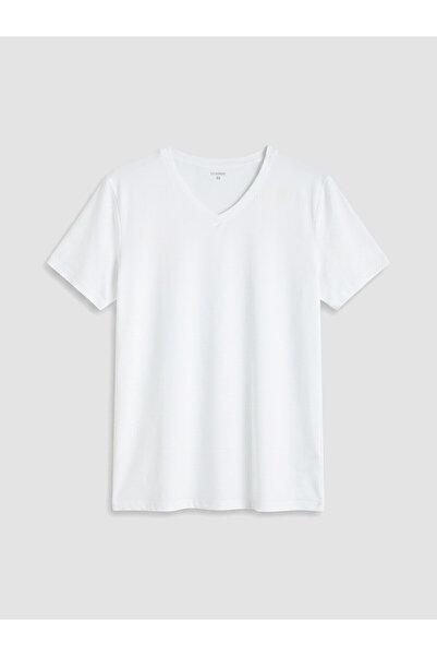 LC Waikiki Nevavm with Difference V-Neck Combed Cotton Men's T-Shirt