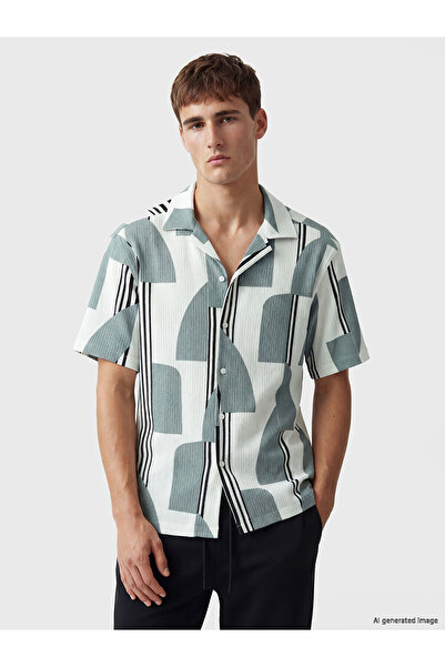 LC Waikiki Nevavm Regular Fit Patterned Men's Shirt with Difference