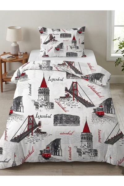 MORRİVAL Single Size Istanbul Patterned Duvet Cover Set, Quilt Cover + Pillow...