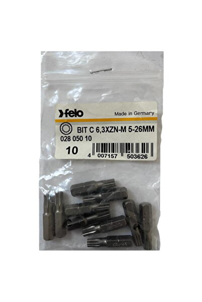 FELO Set 10 biti seria Industrial profil XZN, C6.3, M5, 25mm
