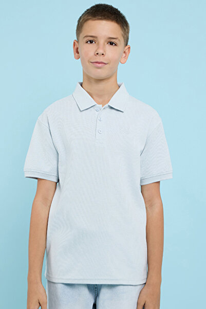 R&B Textured Polo T-Shirt with Short Sleeves