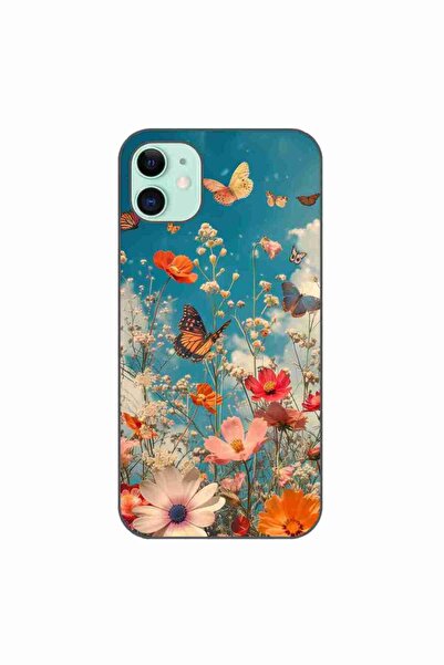OEM Husa compatibila cu Apple iPhone 11 Silicon Gel Tpu Model Flori si Fluturi