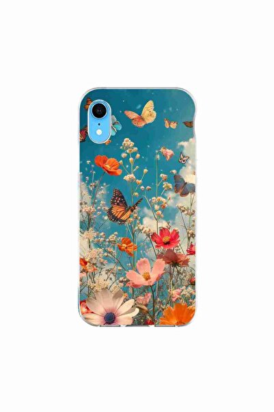 OEM Husa compatibila cu Apple iPhone XR Silicon Gel Tpu Model Flori si Fluturi