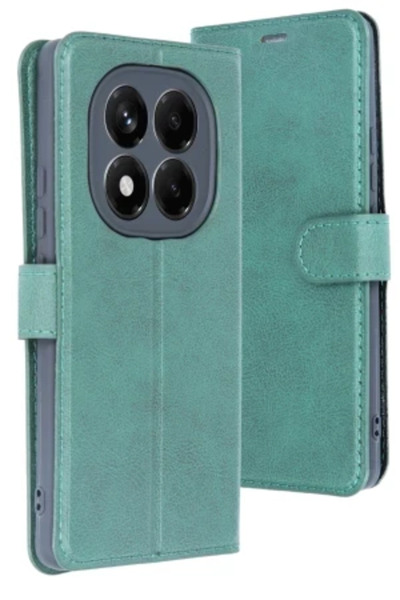 CONSTRAİN Xiaomi Redmi Note 14 Pro 5G Kılıf Venz Core Kapaklı Kılıf - Yeşil