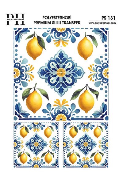 POLYESTERHOBİ Premium Sulu Transfer 25X35 CM LİMON DESENLİ PS 131