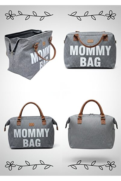 Özgün Baby Momy Bag Deri Detaylı Geniş İç Hacimli Çok Cepli Silinebilir Kumaş...