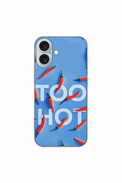 OEM Husa compatibila cu Apple iPhone 16 Silicon Gel Tpu Model Mesaj Too Hot