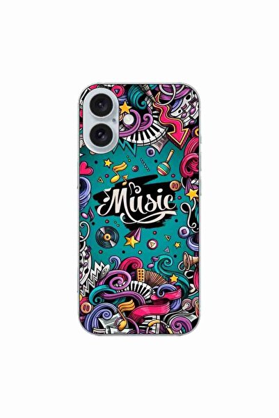 OEM Husa compatibila cu Apple iPhone 16 Silicon Gel Tpu Model Pop Art Music