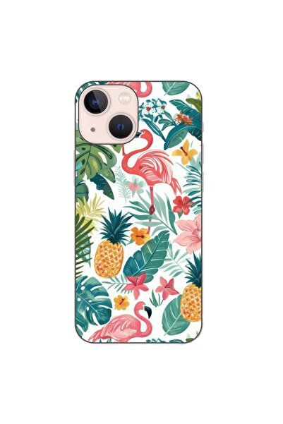 OEM Husa compatibila cu Apple iPhone 13 Mini Silicon Gel Tpu Model Tropical P...