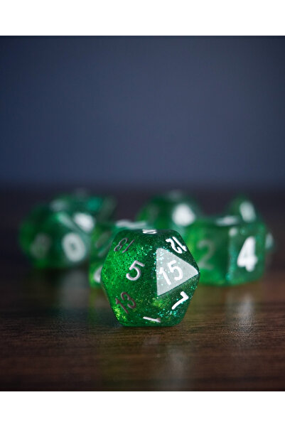 Mages Market Feywild Reçine Zar Seti | DND, FRP, TTRPG | Yeşil Simli Zar Seti...