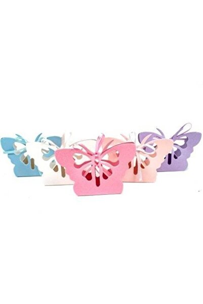 OEM Cutie Pentru Marturii De Botez Fluture 100/Set Roz