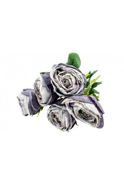 OEM Flori Artificiale Buchet 5 Trandafiri Lipiti Lila Prafuit