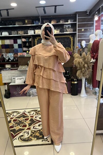 HÜMEYRA BUTİK Side Ruffle Trouser Suit