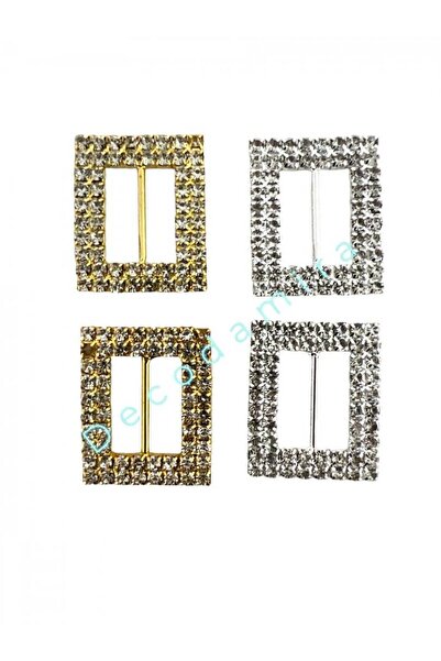 OEM Rhinestone Buckles 2/ Silver Top Bottom Set