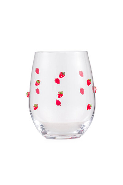 LC Waikiki Colorless Strawberry Printed Glass Soft Drink Cup 550 ml