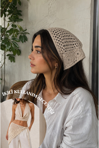 CSR AKSESUAR Handmade Mesh Knitted Bandana – Multi-Purpose Waist Scarf / Bohe...