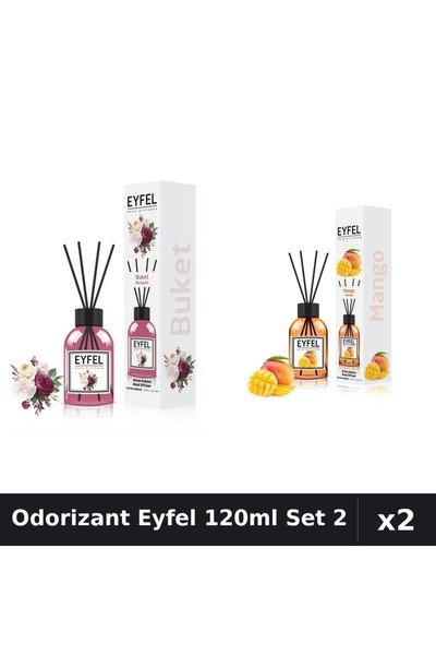 Eyfel Set 2 Odorizant Camera Betisoare 120ml - Bouquet, Mango - Parfum