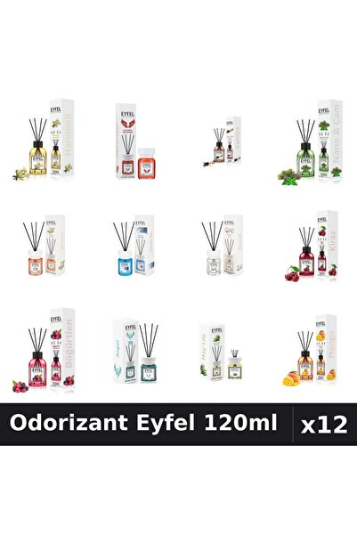 Eyfel Set 12 Odorizante Camera Betisoare 120ml - 12 Arome Asortate, Parfum In...