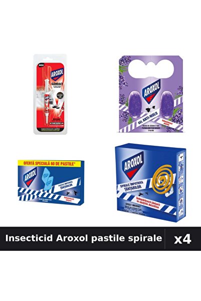 Aroxol Set 4 Insecticid Pastile Spirale - 10buc, 2buc, 5g, 60buc - Anti-Insecte