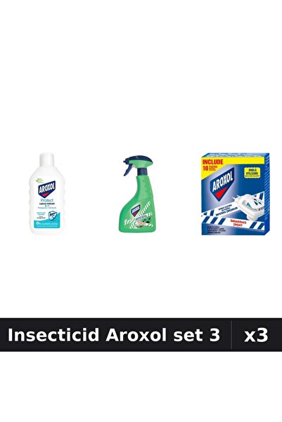 Aroxol Set 3 Insecticid - Loțiune 200ml, Spray 400ml, Pastile Anti-Insecte