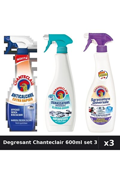 Chanteclair Set 3 Degresant Universal 600ml - Anti-Miros, Extra Rapid, Lavanda