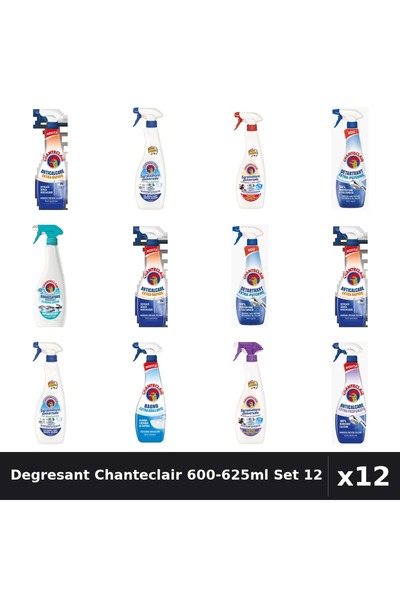 Chanteclair Set 12 Degresant Universal 600-625ml - 8 Arome Asortate, Anticalc...