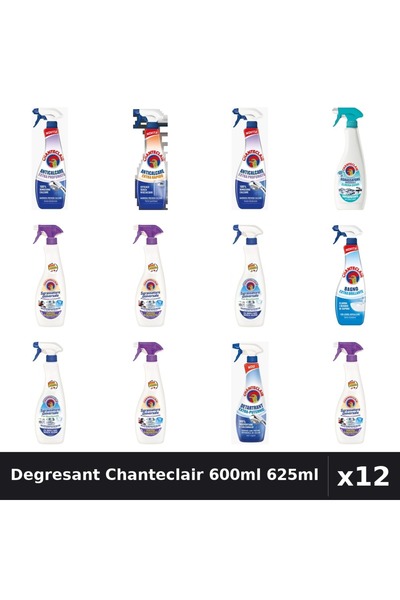 Chanteclair Set 12 Degresant Universal 600ml 625ml - 8 Arome, Anticalcar, Det...